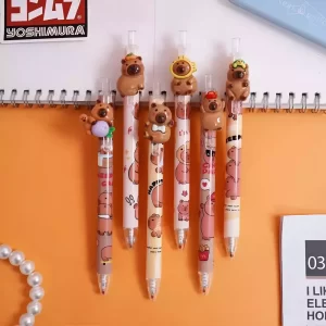 Lapicera carpincho capybara gel negro