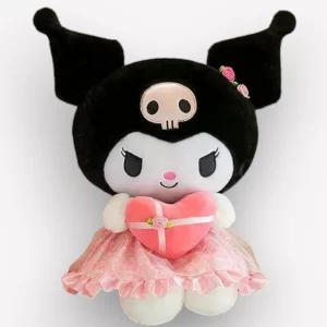 Peluche Kuromi con corazon 23cm