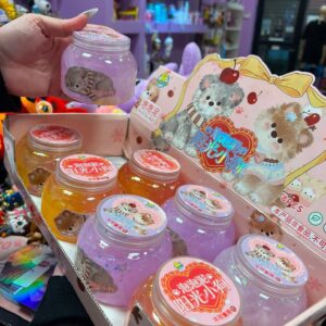 Slime perritos con glitter y lentejuelas