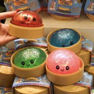 Dumpling squishy con glitter y pelotitas de hidrogel